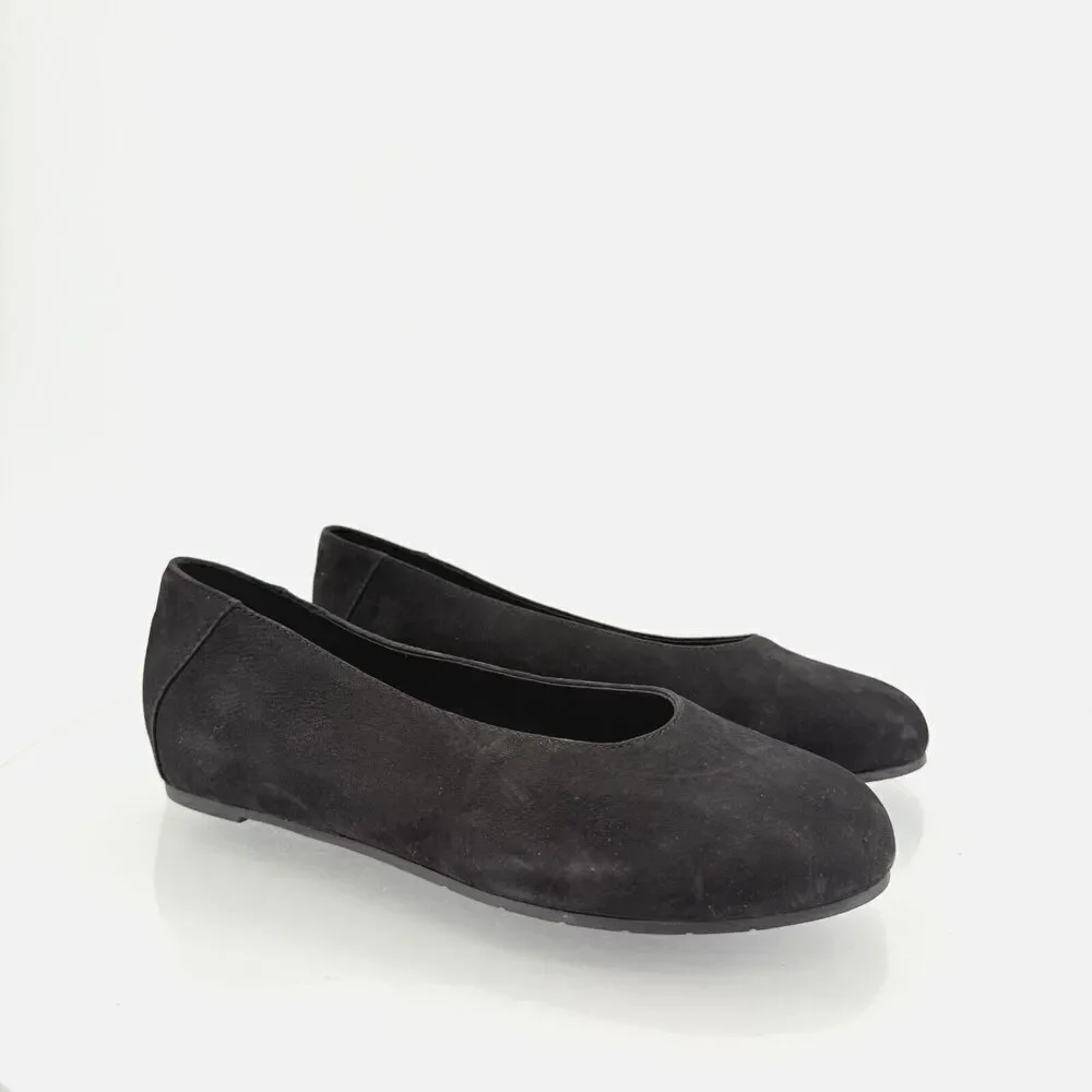 Eileen Fisher Womens Una Hidden Wedge Ballet Flats Size 7 Black Suede Round Toe